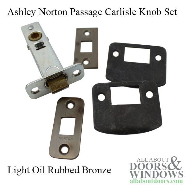 BLEMISHED Ashley Norton Passage Carlisle Knob Set - Light Oil Rubbed Bronze - BLEMISHED Ashley Norton Passage Carlisle Knob Set - Light Oil Rubbed Bronze