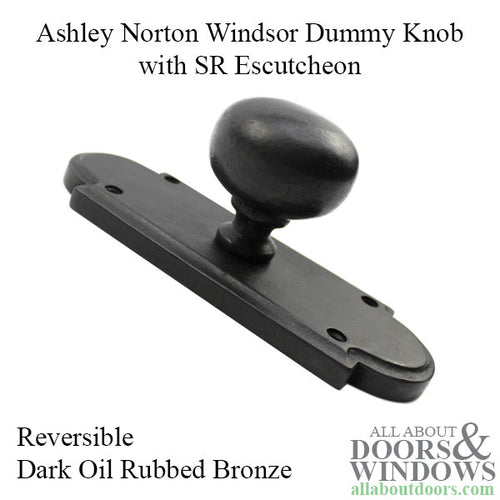 Ashley Norton - Windsor (900) DUMMY Knob with SR Escutcheon - Dark Oil Rubbed Bronze - Ashley Norton - Windsor (900) DUMMY Knob with SR Escutcheon - Dark Oil Rubbed Bronze