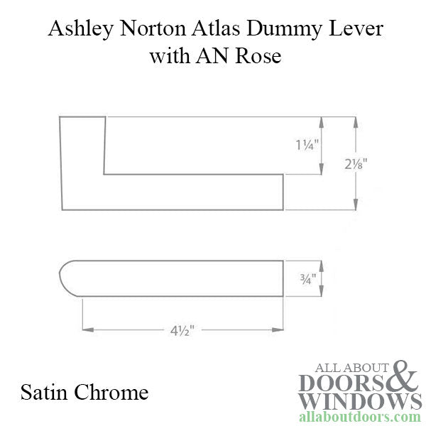Ashley Norton Atlas (3750) SINGLE Dummy Lever - Satin Chrome - Ashley Norton Atlas (3750) SINGLE Dummy Lever - Satin Chrome