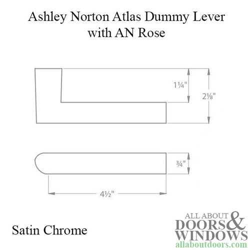 Ashley Norton Atlas (3750) SINGLE Dummy Lever - Satin Chrome - Ashley Norton Atlas (3750) SINGLE Dummy Lever - Satin Chrome