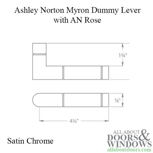 Ashley Norton Myron (6300) SINGLE Dummy Lever - Satin Chrome - Ashley Norton Myron (6300) SINGLE Dummy Lever - Satin Chrome