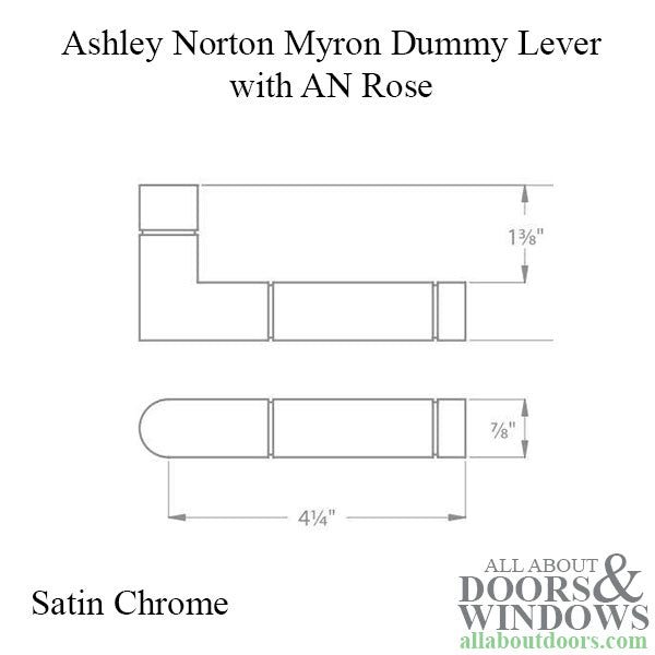 Ashley Norton Myron (6300) SINGLE Dummy Lever - Satin Chrome - Ashley Norton Myron (6300) SINGLE Dummy Lever - Satin Chrome