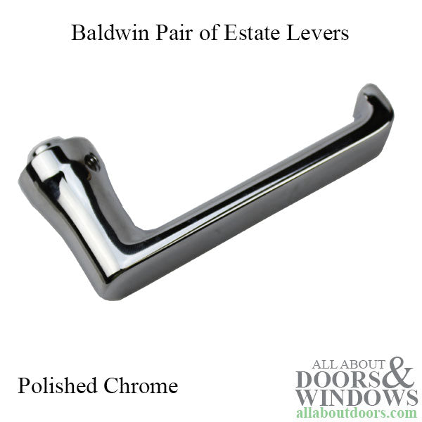 5105 Pair of Estate Levers without Rosettes - Polished Chrome - 5105 Pair of Estate Levers without Rosettes - Polished Chrome