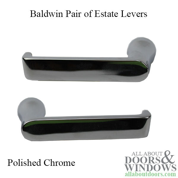 5105 Pair of Estate Levers without Rosettes - Polished Chrome - 5105 Pair of Estate Levers without Rosettes - Polished Chrome