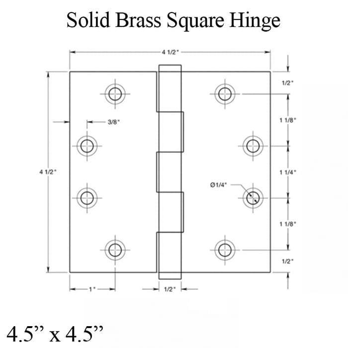 Solid Brass Door Hinges Square Corners Choose Color - Solid Brass Door Hinges Square Corners Choose Color