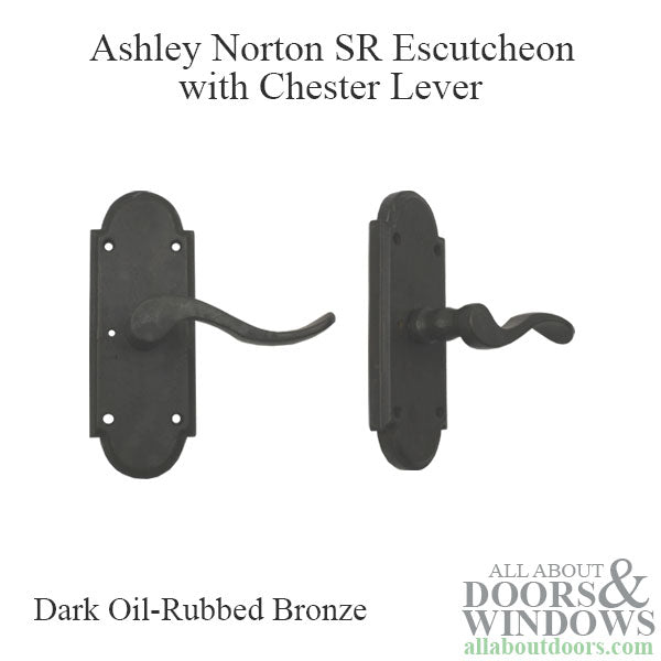 Ashley Norton SR Escutcheon with Chester levers in Oil-Rubbed Bronze - Ashley Norton SR Escutcheon with Chester levers in Oil-Rubbed Bronze