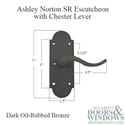 Ashley Norton SR Escutcheon with Chester levers in Oil-Rubbed Bronze - Ashley Norton SR Escutcheon with Chester levers in Oil-Rubbed Bronze