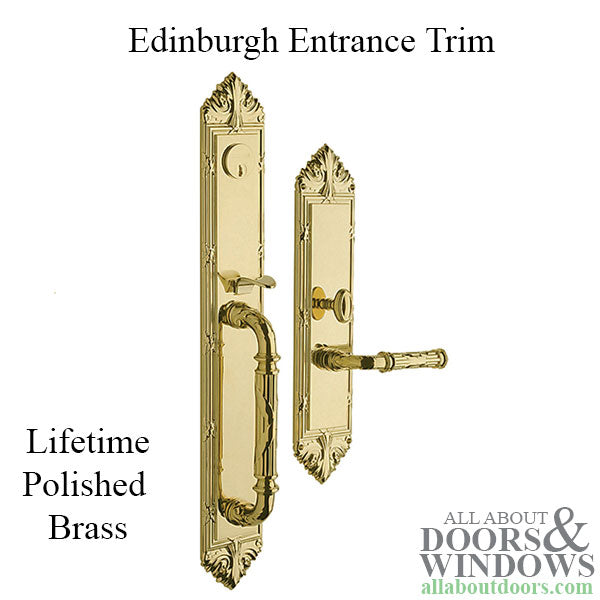 Baldwin Edinburgh Entrance Trim w/5122 Lever - Polished Brass - Left Handed - Baldwin Edinburgh Entrance Trim w/5122 Lever - Polished Brass - Left Handed