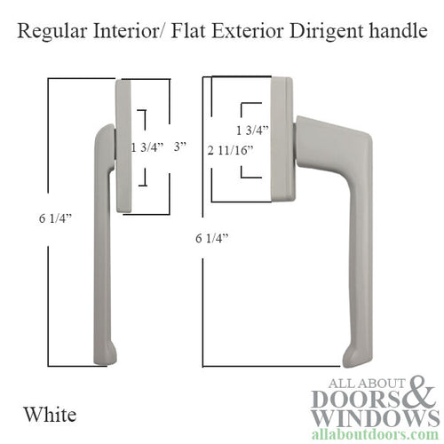 Regular interior/ Flat exterior Dirigent handle + PC Rosettes - Regular interior/ Flat exterior Dirigent handle + PC Rosettes
