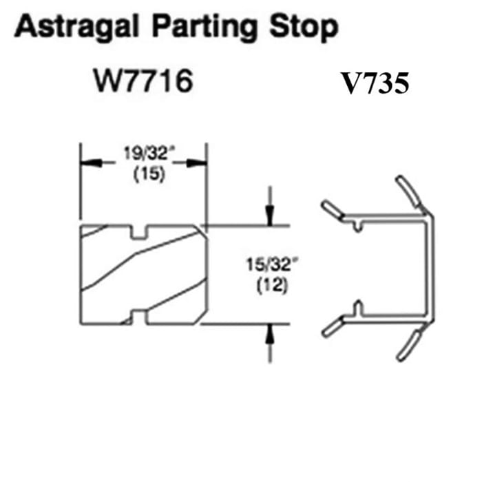 Marvin Parting Stop Weather Strip for Stationary Jamb Beige - Marvin Parting Stop Weather Strip for Stationary Jamb Beige
