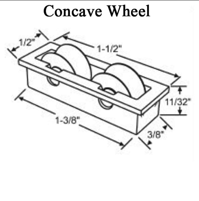 Roller Assembly w/ Concave wheel for Horizontal Sliding Windows - Roller Assembly w/ Concave wheel for Horizontal Sliding Windows