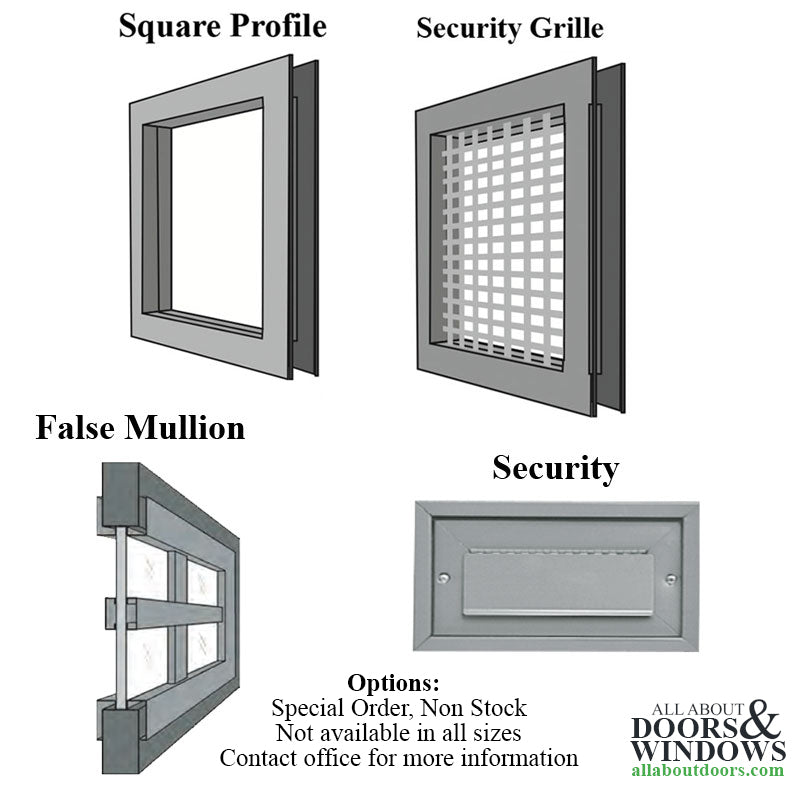 Commercial Door Lite with Clear Tempered Glass Low Profile - Commercial Door Lite with Clear Tempered Glass Low Profile