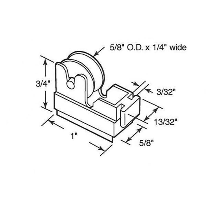 Roller Assembly (Grooved), Nylon / Steel Ball Bearing - Roller Assembly (Grooved), Nylon / Steel Ball Bearing
