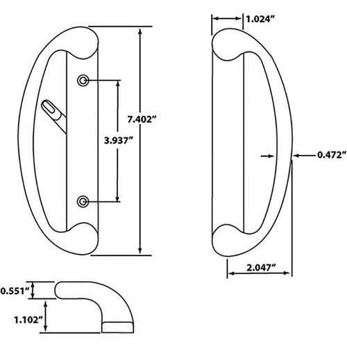 Privacy Door Handle Set For Sliding Glass Doors With Thumb Turn - Privacy Door Handle Set For Sliding Glass Doors With Thumb Turn