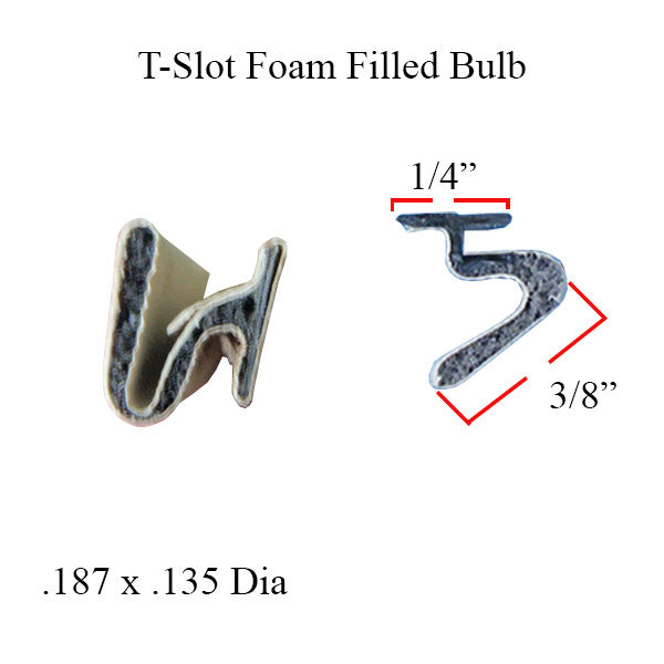 Weatherstrip, C-Fold, .270 T-Slot Backing, .455 Reach - Weatherstrip, C-Fold, .270 T-Slot Backing, .455 Reach