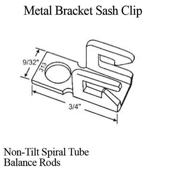 Sash Clip, Metal Bracket, 3/4 x 9/32 x 3/8