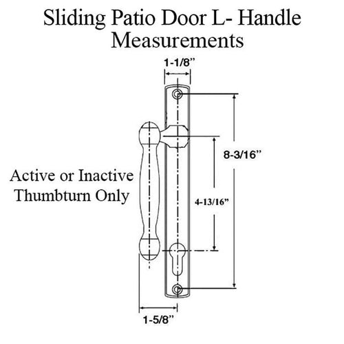 Hoppe Sliding Patio Door Handle Set with L Shape Handle Active Non Keyed - Hoppe Sliding Patio Door Handle Set with L Shape Handle Active Non Keyed