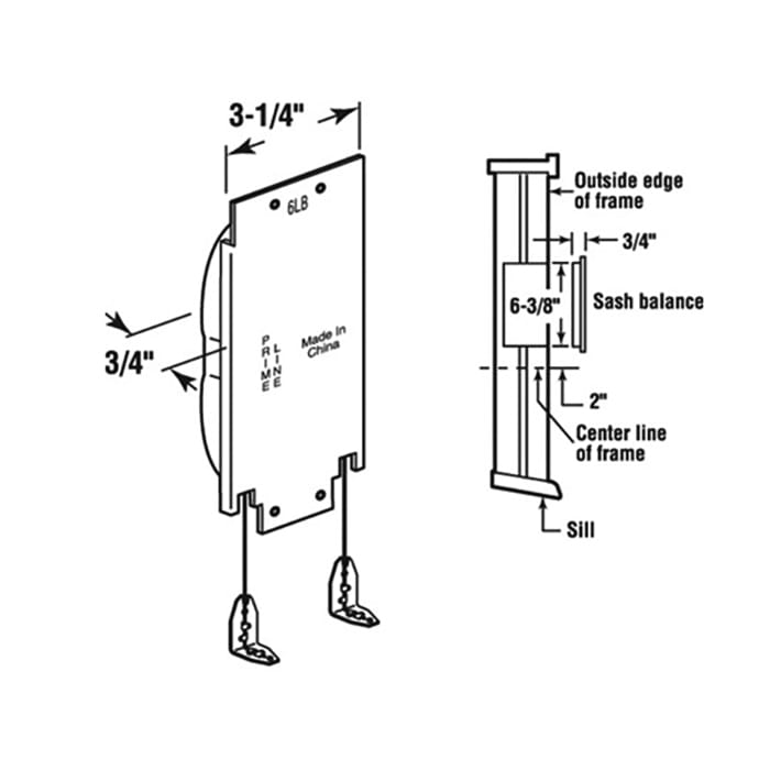 Side Mount Sash Balance, Wood Window - 6 Lbs - Side Mount Sash Balance, Wood Window - 6 Lbs