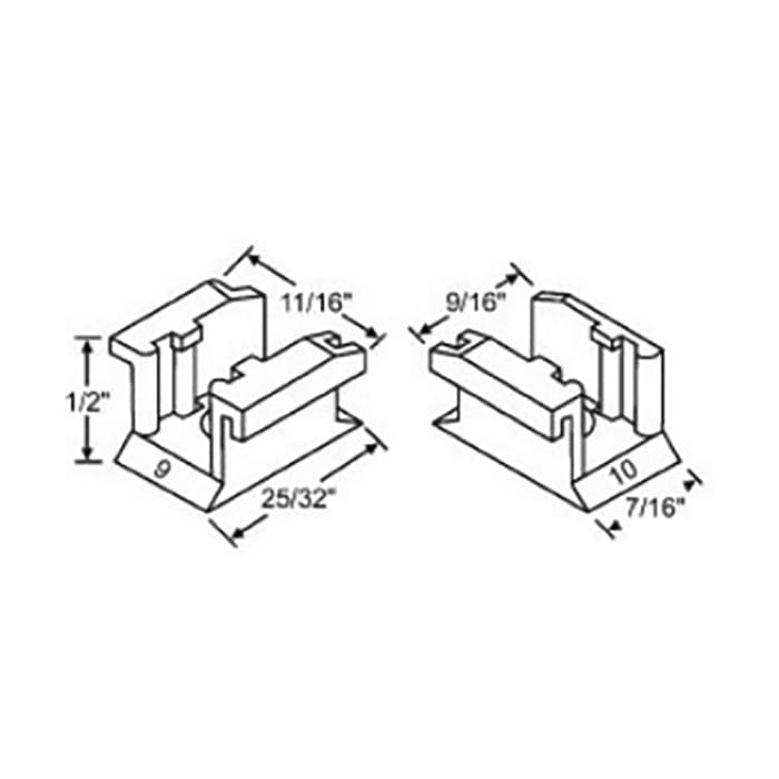 Lower Sash Clip, Plastic - Pair - Lower Sash Clip, Plastic - Pair
