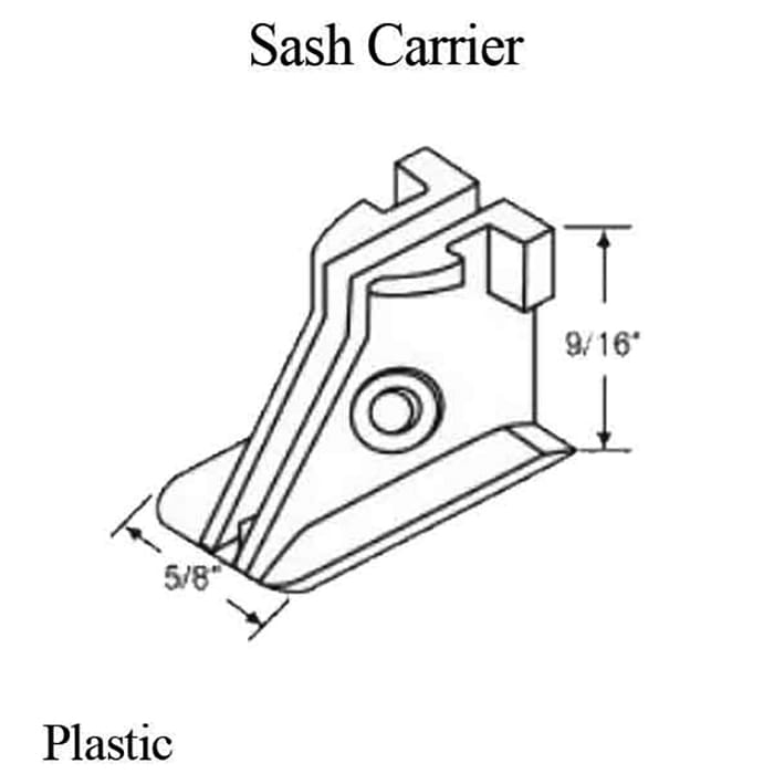 74 Series, 3/8 Spiral Balance Sash Carrier Shoe 5/8