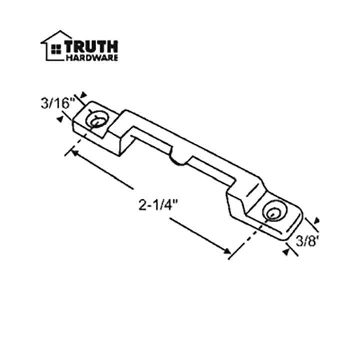 Hung and Sliding Face Mounted Window Keeper, 2-1/4 Screws - White - Hung and Sliding Face Mounted Window Keeper, 2-1/4 Screws - White