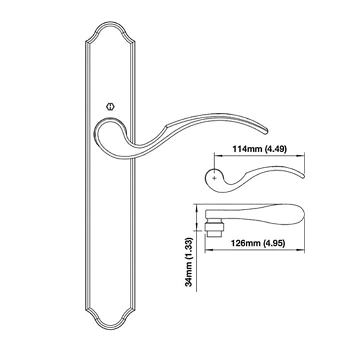 Hoppe München M112PL Lever, Right Hand, Dummy Function - Brushed Chrome - Hoppe München M112PL Lever, Right Hand, Dummy Function - Brushed Chrome