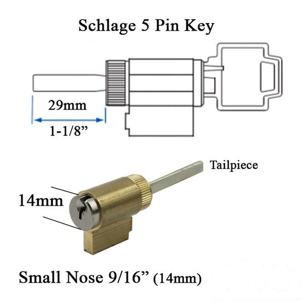 Keylock Cylinder with 2 Keys Small Nose 29mm Tailpiece for Multipoint Locks and Deadbolts - Keylock Cylinder with 2 Keys Small Nose 29mm Tailpiece for Multipoint Locks and Deadbolts