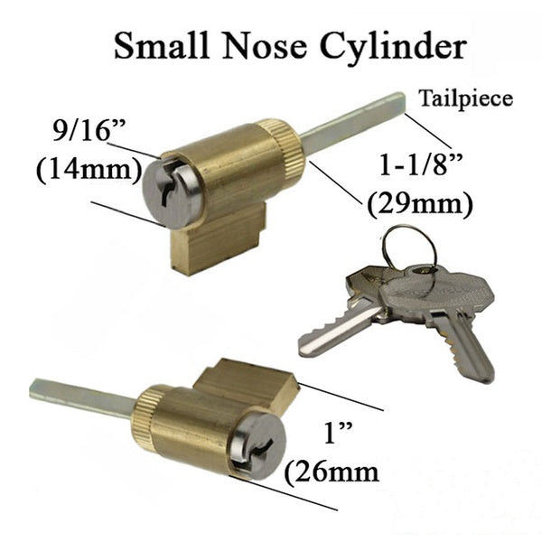 Keylock Cylinder with 2 Keys Small Nose 29mm Tailpiece for Multipoint Locks and Deadbolts - Keylock Cylinder with 2 Keys Small Nose 29mm Tailpiece for Multipoint Locks and Deadbolts