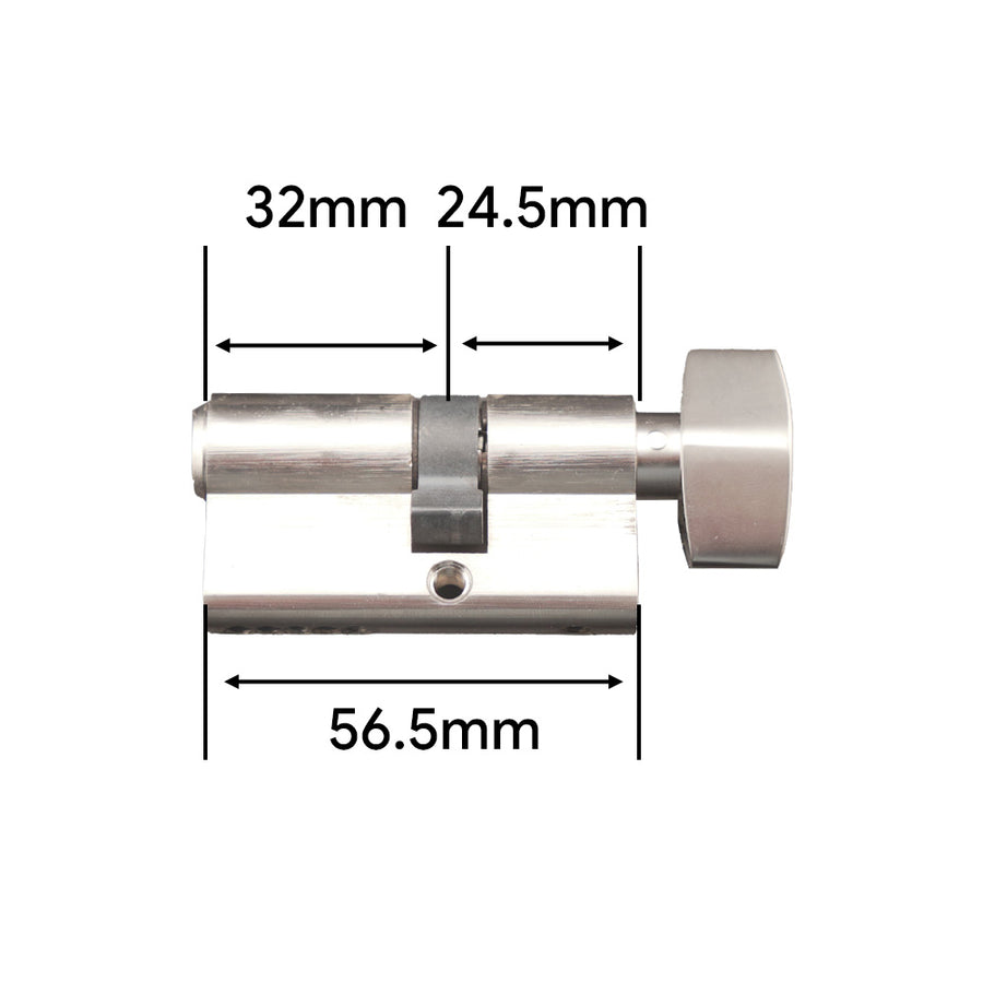 56.5mm Kwikset 24.5/32 Off Center 360 Euro Profile Cylinder with Thumbturn - 56.5mm Kwikset 24.5/32 Off Center 360 Euro Profile Cylinder with Thumbturn