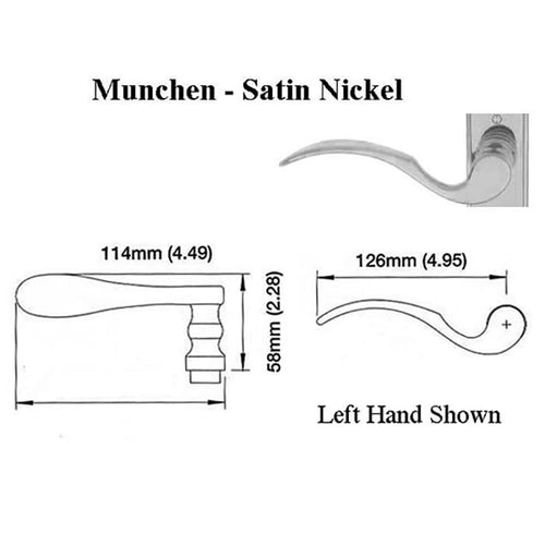 Blemished Left hand lever, M112PL, Fixed Dummy - Brushed Chrome - Blemished Left hand lever, M112PL, Fixed Dummy - Brushed Chrome