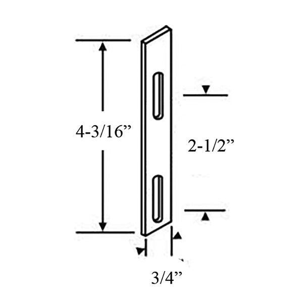 Diecast Horizontal Keeper for Sliding Patio Door, Zinc Diecast - Diecast Horizontal Keeper for Sliding Patio Door, Zinc Diecast