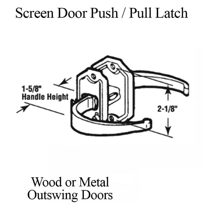 Push / Pull Latch - Screen Door - Aluminum - Push / Pull Latch - Screen Door - Aluminum