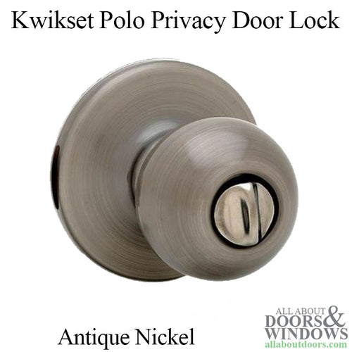 Kwikset Polo Privacy Door Handle New Chassis with 6AL Latch and RCS Strike Antique Nickel - Kwikset Polo Privacy Door Handle New Chassis with 6AL Latch and RCS Strike Antique Nickel