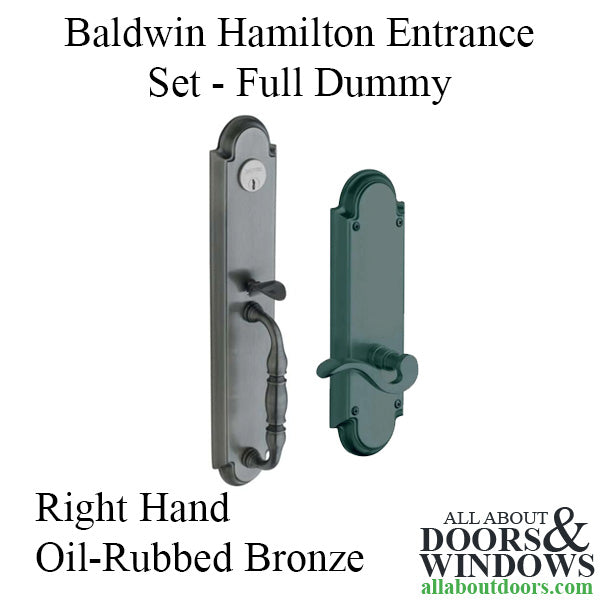 Baldwin Hamilton Entrance Set, Full Dummy, Right Hand - Oil Rubbed Bronze - Baldwin Hamilton Entrance Set, Full Dummy, Right Hand - Oil Rubbed Bronze