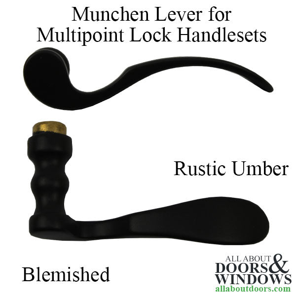 Blemished - Munchen Lever Handle for Right Handed Multipoint Lock Handlesets - Rustic Umber - Blemished - Munchen Lever Handle for Right Handed Multipoint Lock Handlesets - Rustic Umber