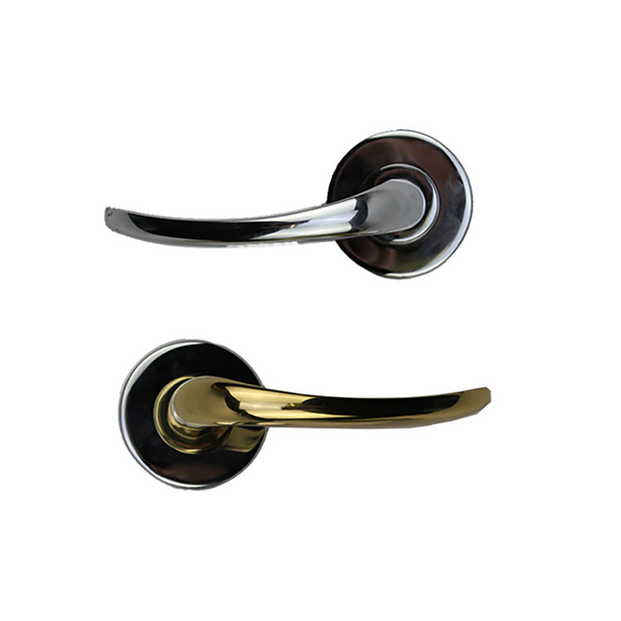 Ashley Norton Split Finish Passage Lever Handle Set - Left Handed - Polished Chrome and Brass - Ashley Norton Split Finish Passage Lever Handle Set - Left Handed - Polished Chrome and Brass