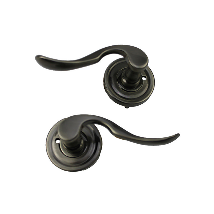 Ashley Norton Chesterfield Privacy Lever Set, Reversible, Round Rose - Satin Chrome - Ashley Norton Chesterfield Privacy Lever Set, Reversible, Round Rose - Satin Chrome