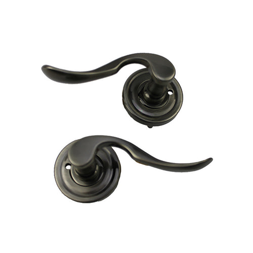 Ashley Norton Chesterfield Privacy Lever Set, Reversible, Round Rose - Satin Chrome - Ashley Norton Chesterfield Privacy Lever Set, Reversible, Round Rose - Satin Chrome