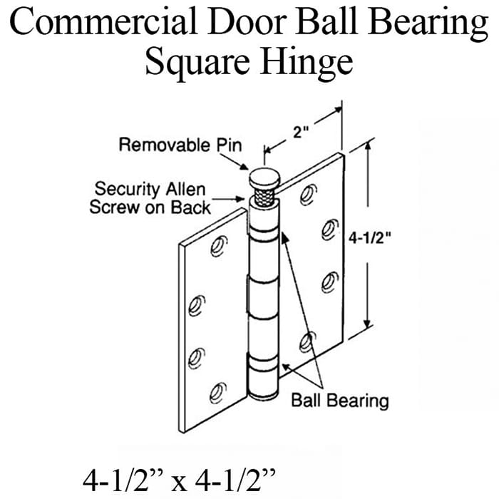 Ball Bearing Hinge, 4.5 x 4.5  Square Corner Template - Ball Bearing Hinge, 4.5 x 4.5  Square Corner Template