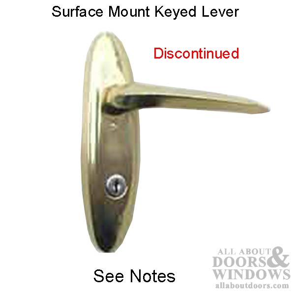 Larson Surface Mount Handle Set and Deadbolt with Curved Handle 1.75 Inch Hole Spacing - Larson Surface Mount Handle Set and Deadbolt with Curved Handle 1.75 Inch Hole Spacing