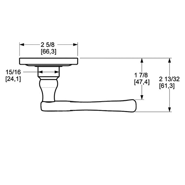 5108 Estate Lever, Left-Handed - Polished Brass and Brown - 5108 Estate Lever, Left-Handed - Polished Brass and Brown