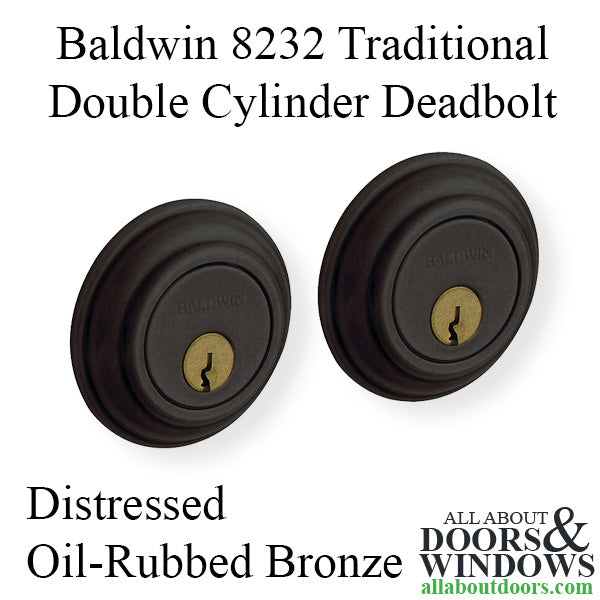 Baldwin 8232 Traditional Double Cylinder Deadbolt - Distressed Oil-Rubbed Bronze - Baldwin 8232 Traditional Double Cylinder Deadbolt - Distressed Oil-Rubbed Bronze