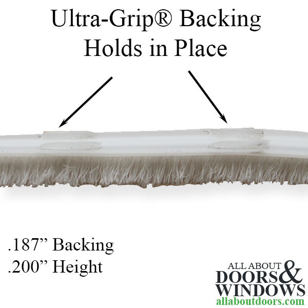 Ultrafab Weatherstrip Ultra Grip .187 Inch Backing Single Sided .200 Inch Pile - Ultrafab Weatherstrip Ultra Grip .187 Inch Backing Single Sided .200 Inch Pile