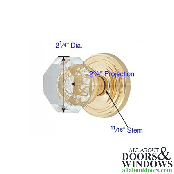 Emtek 8050 Old Town Clear Crystal Dummy Door Knob, Regular Rosette, Set - Oil Rubbed Bronze - Emtek 8050 Old Town Clear Crystal Dummy Door Knob, Regular Rosette, Set - Oil Rubbed Bronze