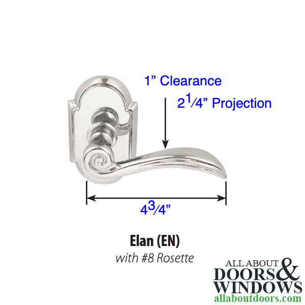 Emtek Elan Double Dummy Lever with #8 Rose, Right Handed - Oil Rubbed Bronze - Emtek Elan Double Dummy Lever with #8 Rose, Right Handed - Oil Rubbed Bronze