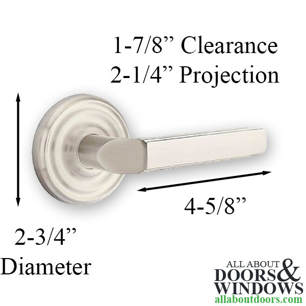 Emtek 8050 Milano Door Lever Dummy Set with Regular Rosette - Satin Nickel - Emtek 8050 Milano Door Lever Dummy Set with Regular Rosette - Satin Nickel