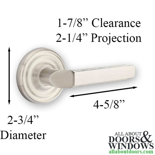 Emtek 8050 Milano Door Lever Dummy Set with Regular Rosette - Satin Nickel - Emtek 8050 Milano Door Lever Dummy Set with Regular Rosette - Satin Nickel