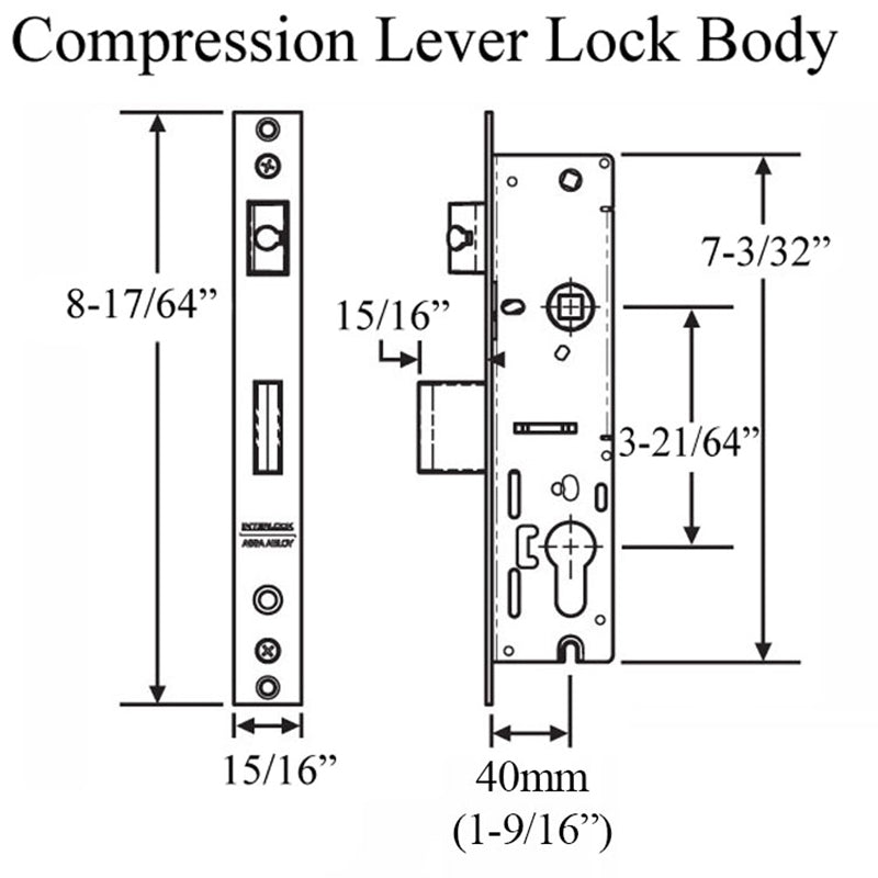 Interlock Lever Compression 24mm 2-4-Point Lock, 40/85, 1/2
