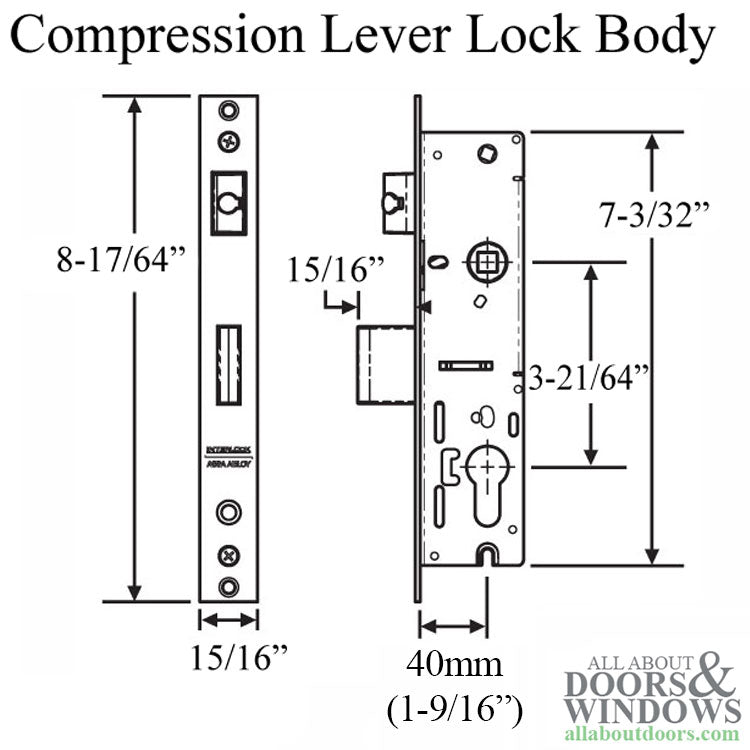Interlock Lever Compression 24mm 2-4-Point Lock, 40/85, 1/2