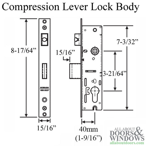 Interlock Lever Compression 24mm 2-4-Point Lock, 40/85, 1/2